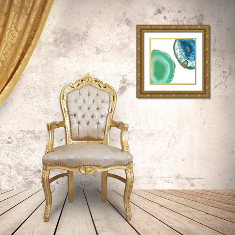 Gem Stones IV Gold Ornate Wood Framed Art Print with Double Matting by Goldberger, Jennifer