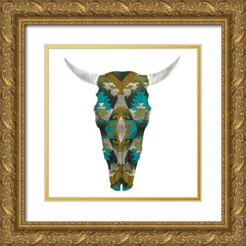 Day of the Dead Skull Mount I Gold Ornate Wood Framed Art Print with Double Matting by Studio W