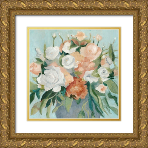 Soft Pastel Bouquet I Gold Ornate Wood Framed Art Print with Double Matting by Scarvey, Emma