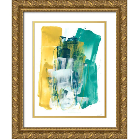 Metro Gesture II Gold Ornate Wood Framed Art Print with Double Matting by Vess, June Erica
