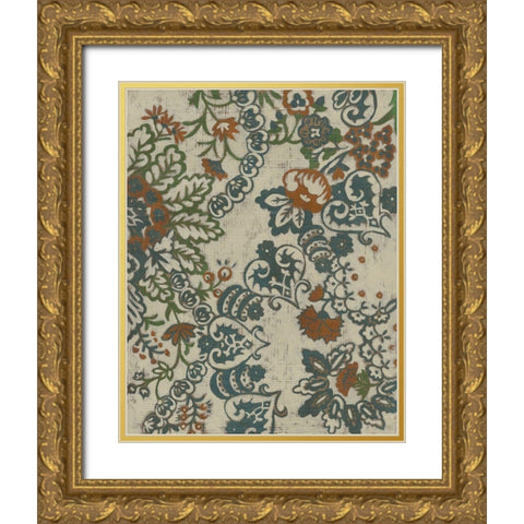 Wood Vine IV Gold Ornate Wood Framed Art Print with Double Matting by Zarris, Chariklia