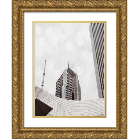 Chicago Monotone I Gold Ornate Wood Framed Art Print with Double Matting by Quintero, Sonja