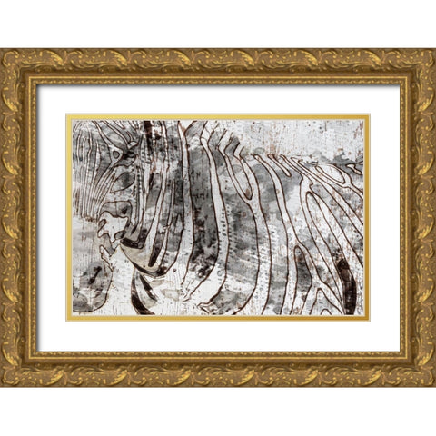 Zebra Mix Gold Ornate Wood Framed Art Print with Double Matting by Orlov, Irena