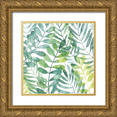 Frond Waltz I Gold Ornate Wood Framed Art Print with Double Matting by Popp, Grace