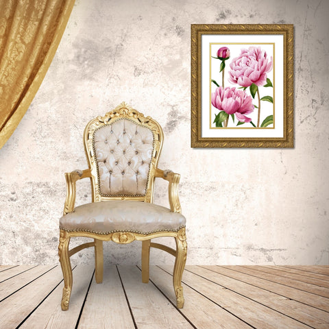 Winsome Peonies I Gold Ornate Wood Framed Art Print with Double Matting by Popp, Grace
