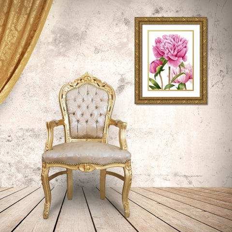 Winsome Peonies II Gold Ornate Wood Framed Art Print with Double Matting by Popp, Grace