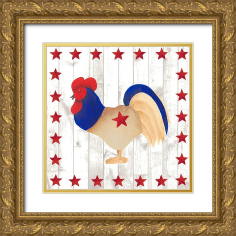 Americana Animals I Gold Ornate Wood Framed Art Print with Double Matting by Moore, Regina