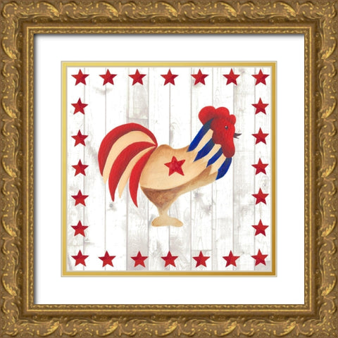 Americana Animals II Gold Ornate Wood Framed Art Print with Double Matting by Moore, Regina