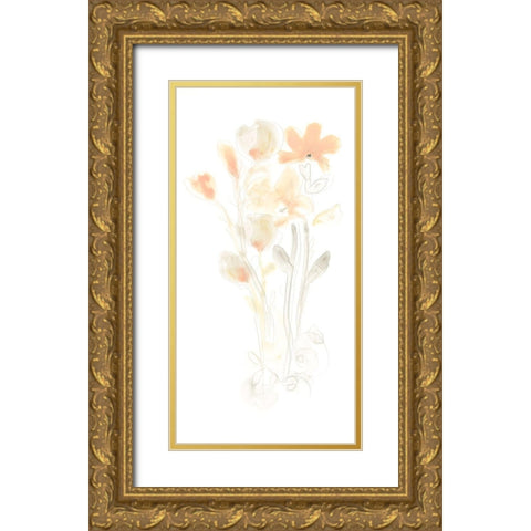 Corsage I Gold Ornate Wood Framed Art Print with Double Matting by Vess, June Erica