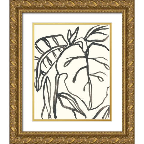 Tropical Contour I Gold Ornate Wood Framed Art Print with Double Matting by Vess, June Erica