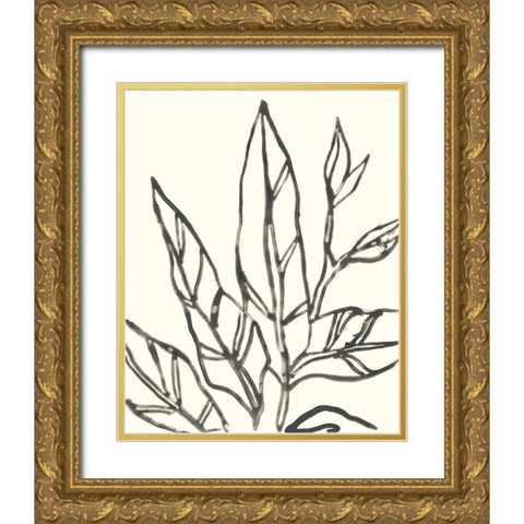 Tropical Contour II Gold Ornate Wood Framed Art Print with Double Matting by Vess, June Erica
