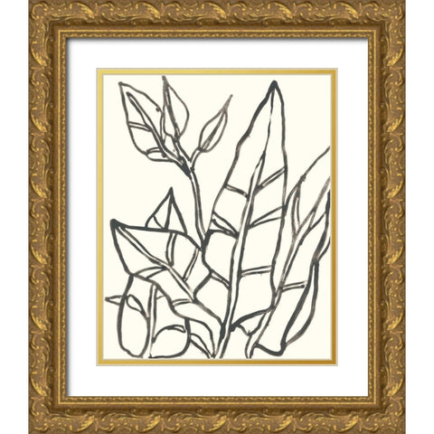 Tropical Contour III Gold Ornate Wood Framed Art Print with Double Matting by Vess, June Erica