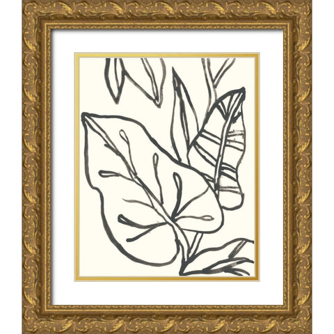 Tropical Contour IV Gold Ornate Wood Framed Art Print with Double Matting by Vess, June Erica