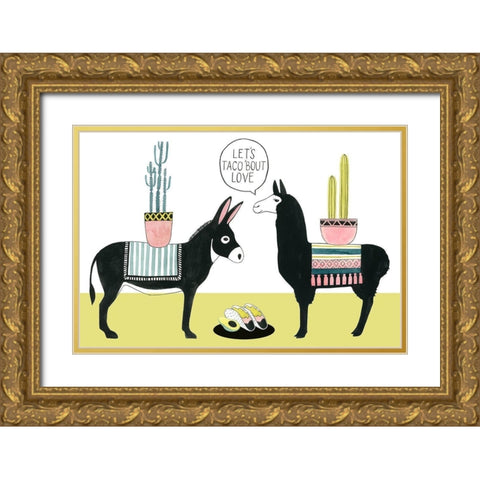 Lets Taco Bout Love I Gold Ornate Wood Framed Art Print with Double Matting by Popp, Grace