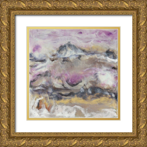 Lavendor Billows I Gold Ornate Wood Framed Art Print with Double Matting by Holland, J.