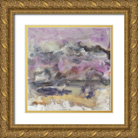 Lavendor Billows II Gold Ornate Wood Framed Art Print with Double Matting by Holland, J.