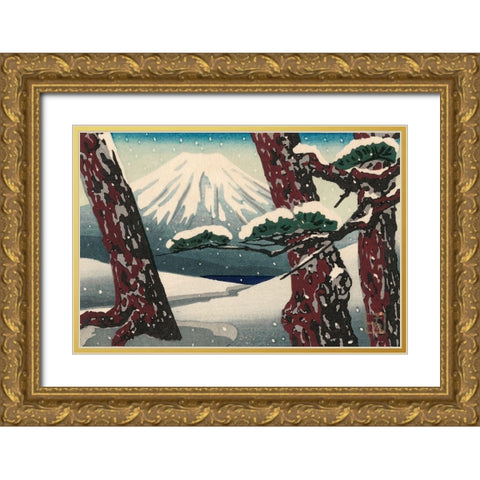 Iconic Japan II Gold Ornate Wood Framed Art Print with Double Matting by Unknown