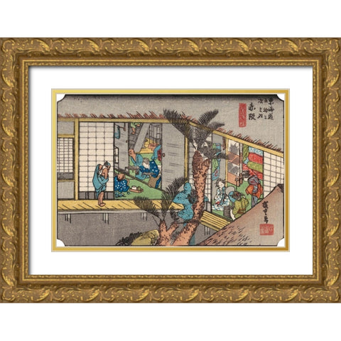 Iconic Japan IV Gold Ornate Wood Framed Art Print with Double Matting by Unknown