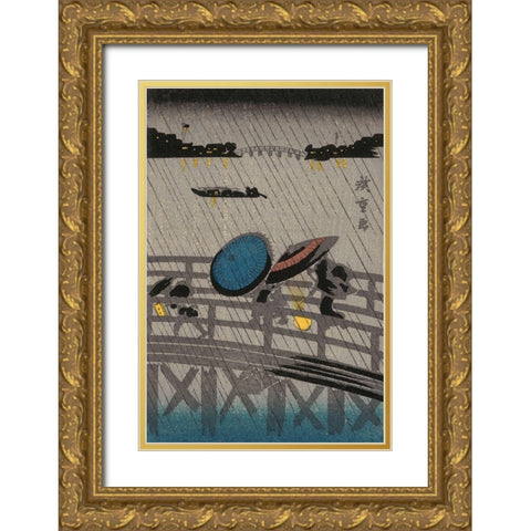 Iconic Japan VII Gold Ornate Wood Framed Art Print with Double Matting by Unknown