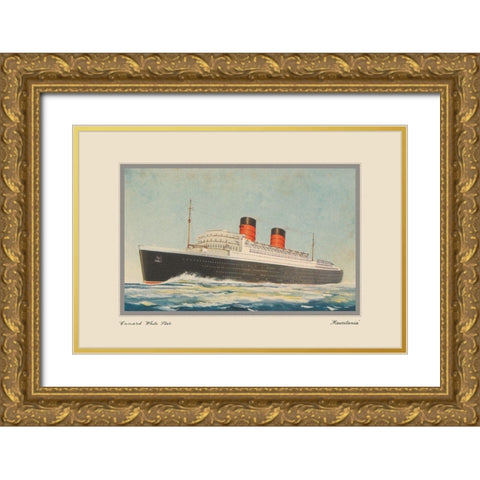 Vintage Cruise I Gold Ornate Wood Framed Art Print with Double Matting by Unknown