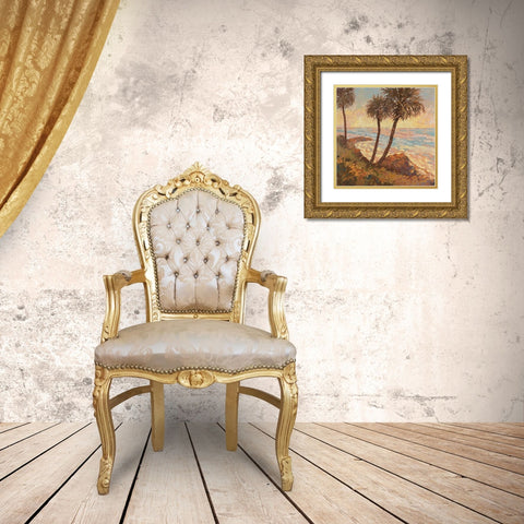 Palm Breeze I Gold Ornate Wood Framed Art Print with Double Matting by Reynolds, Graham