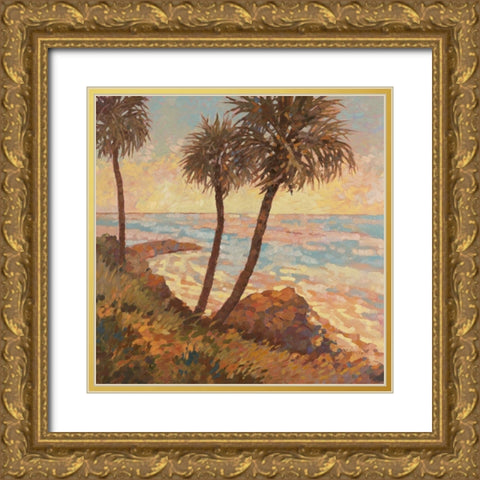 Palm Breeze I Gold Ornate Wood Framed Art Print with Double Matting by Reynolds, Graham