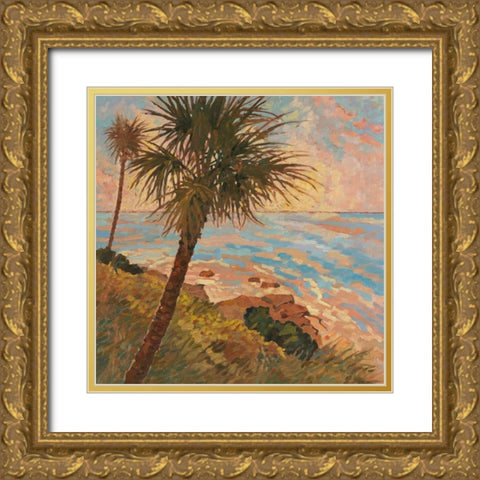 Palm Breeze II Gold Ornate Wood Framed Art Print with Double Matting by Reynolds, Graham