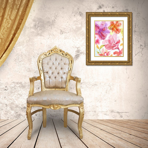 Blossoms in the Sun III Gold Ornate Wood Framed Art Print with Double Matting by Naskrent, Delores