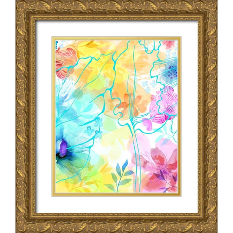 Blossoms in the Sun IV Gold Ornate Wood Framed Art Print with Double Matting by Naskrent, Delores