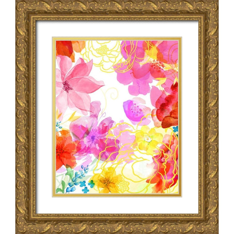 Blossoms in the Sun V Gold Ornate Wood Framed Art Print with Double Matting by Naskrent, Delores