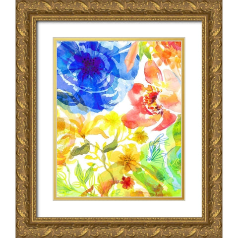Blossoms in the Sun VI Gold Ornate Wood Framed Art Print with Double Matting by Naskrent, Delores