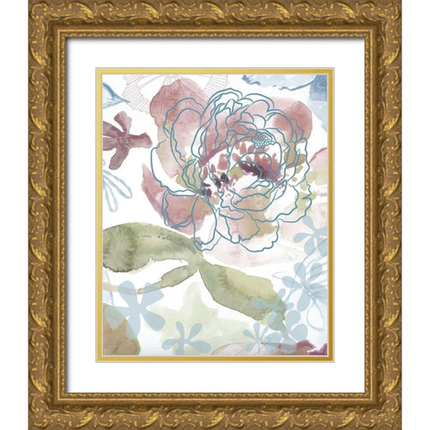 Bouquet of Dreams IV Gold Ornate Wood Framed Art Print with Double Matting by Naskrent, Delores