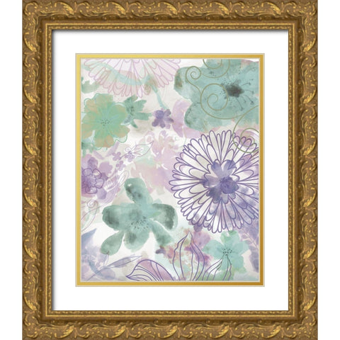 Bouquet of Dreams VIII Gold Ornate Wood Framed Art Print with Double Matting by Naskrent, Delores