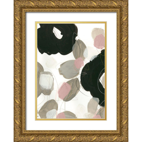 Custom Kinetic Flora IV Gold Ornate Wood Framed Art Print with Double Matting by Vess, June Erica