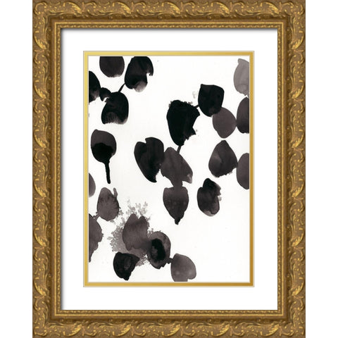 Custom Monochrome Gestures II Gold Ornate Wood Framed Art Print with Double Matting by Vess, June Erica