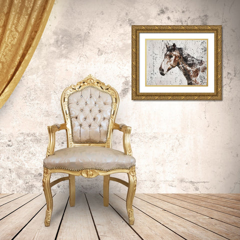 Galaxy Horse II Gold Ornate Wood Framed Art Print with Double Matting by Orlov, Irena