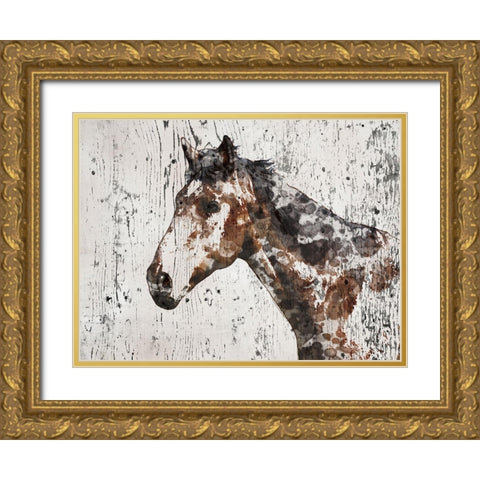 Galaxy Horse II Gold Ornate Wood Framed Art Print with Double Matting by Orlov, Irena