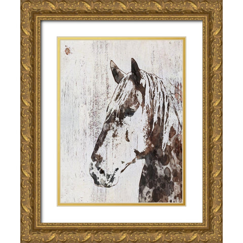 Galaxy Horse III Gold Ornate Wood Framed Art Print with Double Matting by Orlov, Irena
