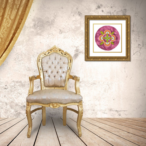 Maroon Mandala II Gold Ornate Wood Framed Art Print with Double Matting by Ewer, Rebekah
