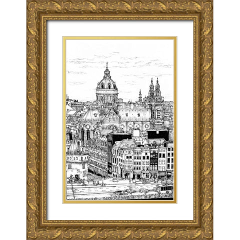 Tour of Europe V Gold Ornate Wood Framed Art Print with Double Matting by Wang, Melissa