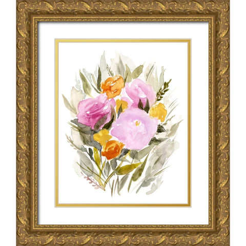 Pastel Sprig I Gold Ornate Wood Framed Art Print with Double Matting by Borges, Victoria