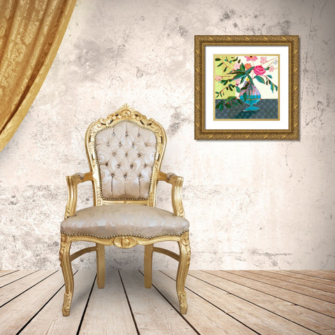 Fanciful Flowers II Gold Ornate Wood Framed Art Print with Double Matting by Borges, Victoria