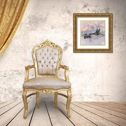 Horizon Flux II Gold Ornate Wood Framed Art Print with Double Matting by Borges, Victoria