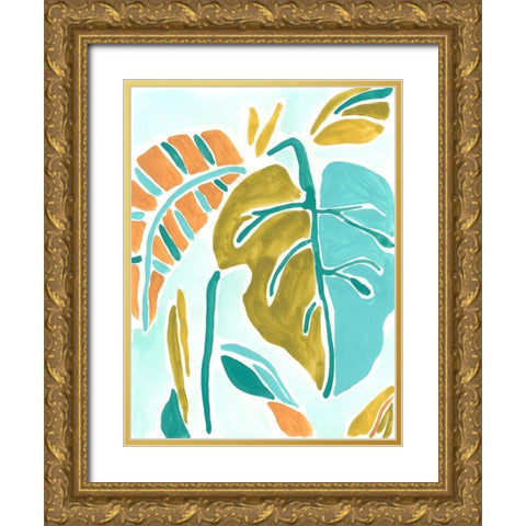 Jungle Expression II Gold Ornate Wood Framed Art Print with Double Matting by Vess, June Erica