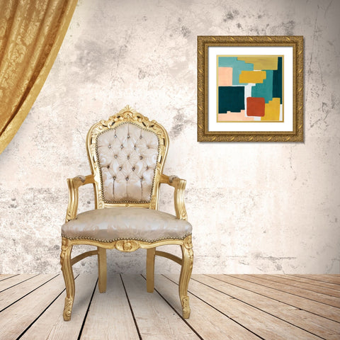 Block Abstract II Gold Ornate Wood Framed Art Print with Double Matting by Popp, Grace