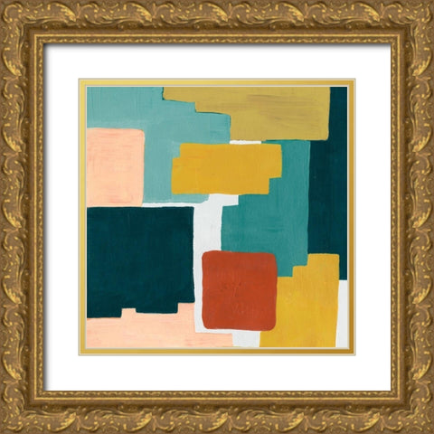 Block Abstract II Gold Ornate Wood Framed Art Print with Double Matting by Popp, Grace