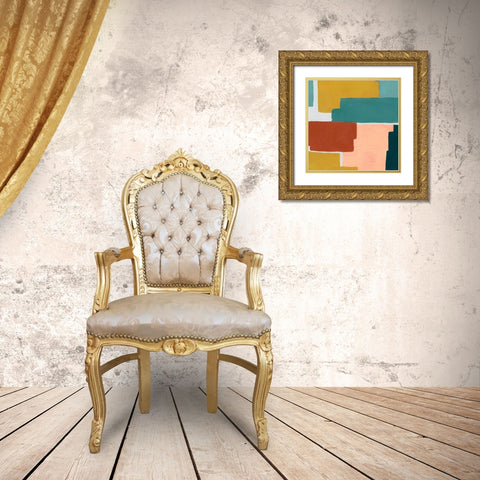 Block Abstract IV Gold Ornate Wood Framed Art Print with Double Matting by Popp, Grace
