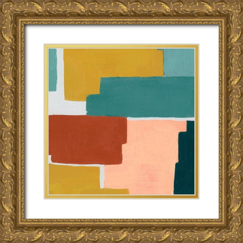 Block Abstract IV Gold Ornate Wood Framed Art Print with Double Matting by Popp, Grace