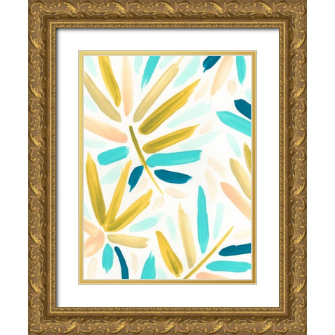 Calypso Confetti I Gold Ornate Wood Framed Art Print with Double Matting by Vess, June Erica