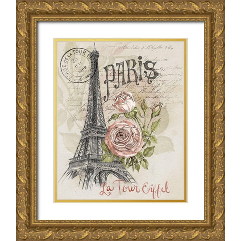 Paris Sketchbook I Gold Ornate Wood Framed Art Print with Double Matting by Parker, Jennifer Paxton
